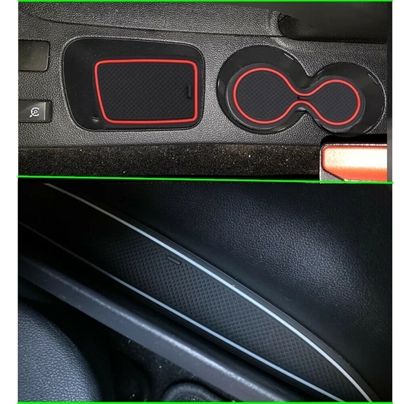 10Pcs Door Groove Mat Car Interior Decoration Anti-Slip Gate Slot Cup Pad For Renault Clio 4 Accessories Rubber Coaster