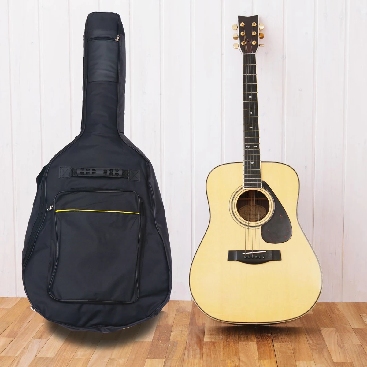 

40 /41 Traveling Backpack Acoustic Guitar Bag Electric Double Strap Black Oxford Cloth