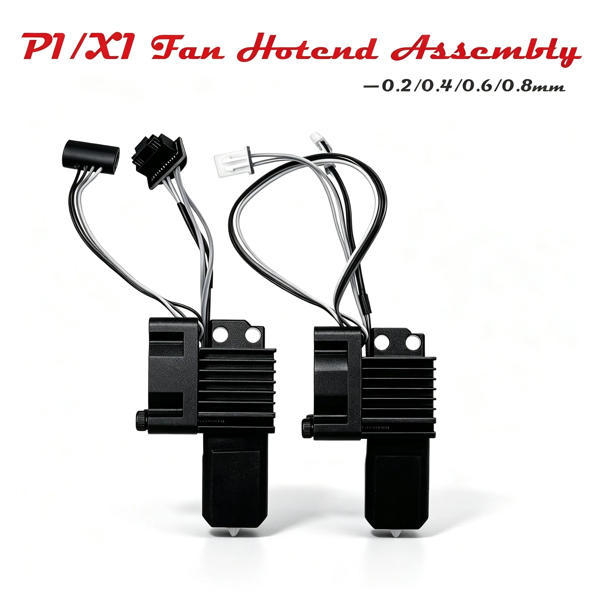 Für Bambu Lab X1 Carbon X1C P1P P1S Hotend-Kit mit Lüfter Komplettset Gehärtete Stahldüse Hot End Integriertes Auslaufsicheres Design