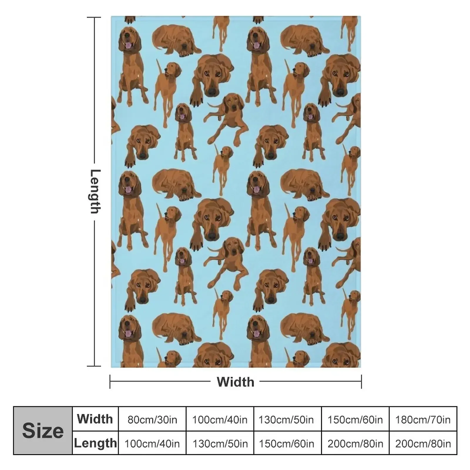 Redbone Coonhounds on Blue Throw Blanket couch cozy soft plush fuzzy picnic outdoor blanket