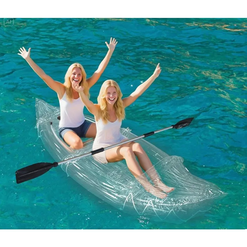 

3m transparent inflatable kayak, suitable for 1–2 people, lightweight and portable, easy for beginners to use