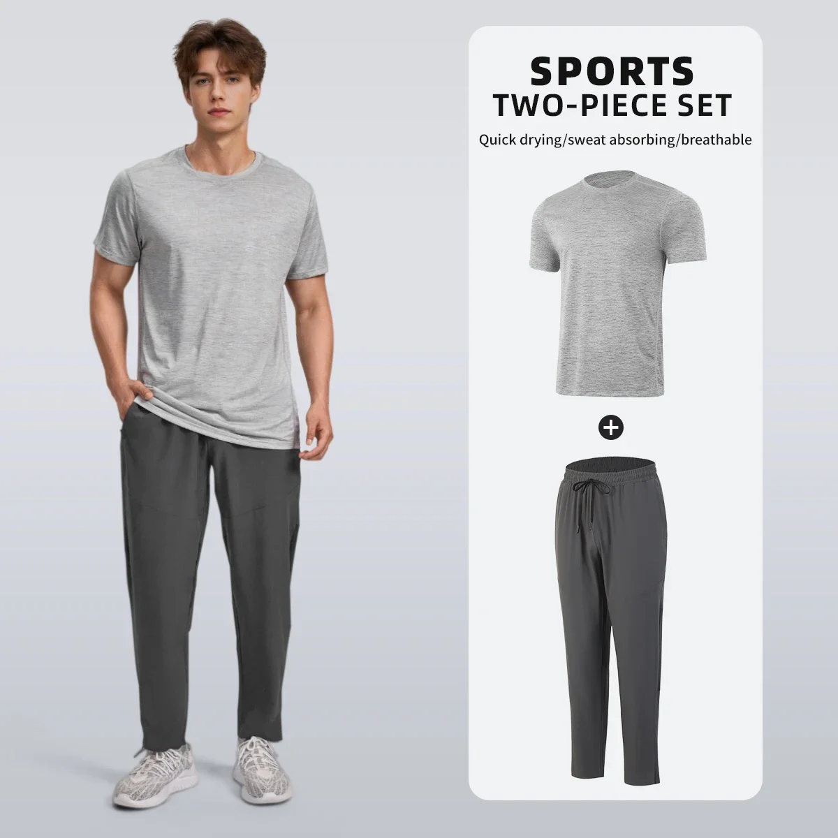 

2025 menswear set, comfortable and breathable, fitness running