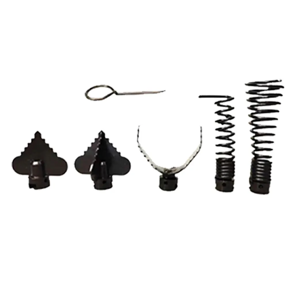 Heavy Duty 6 Piece Pipe Cleaning Kit with Multiple Cutting Heads for Effective Clog Removal and Plumbing Maintenance