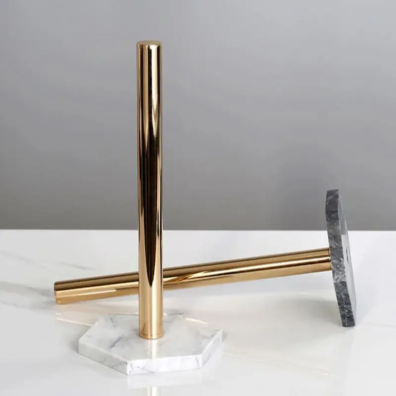 Marble Desktop Rack Tissue Paper Holder Stainless Steel Storage Organizer Shelf Home Toilet Desktop Paper Holder