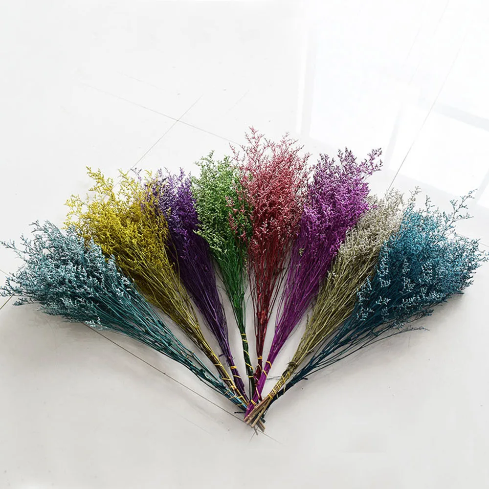 Real Dried Limonium Flower, Lovegrass, Decorative Floral Bouquet for Home Room, Wedding Arrangement Decoration, Discounted Goods