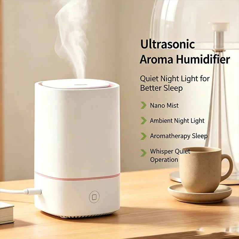 Home Fragrance Spray Essential Oil Ultrasonic Diffuser Colorful Night Light Humidifier Purifier Office Desktop Aroma Mist Maker