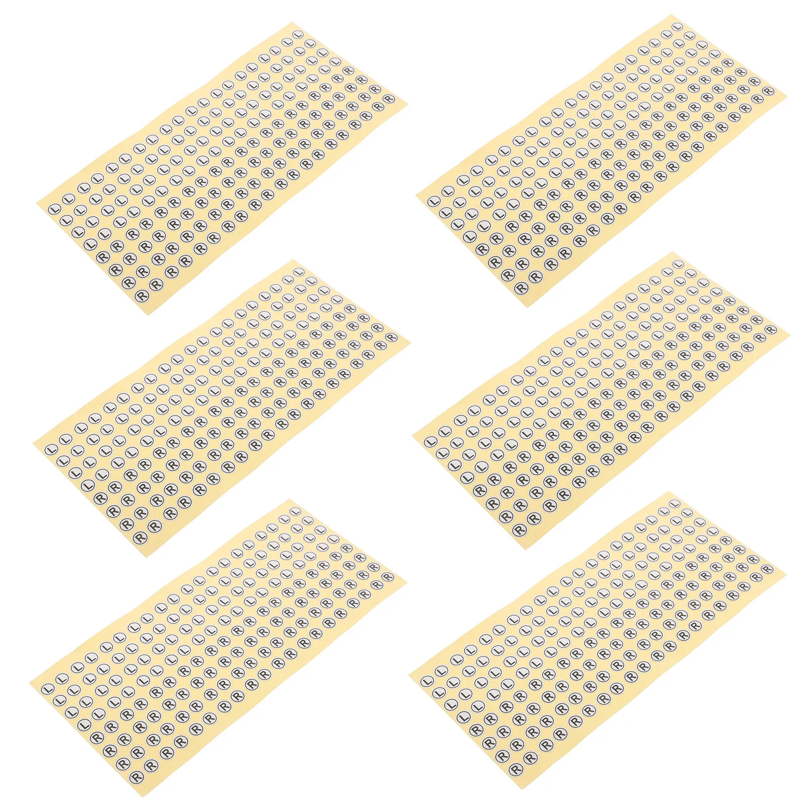 

6 Sheets Round Self Adhesive Earphone Direction Stickers Left Right Orientation Labels for Quick Peel Stick Application
