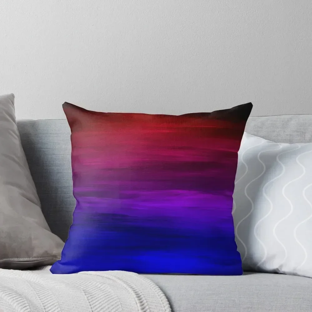 

ETERNAL SUNSET Bold Colorful Ombre Abstract Acrylic Painting Fuchsia Magenta Pink Red Royal Blue Throw Pillow Cushions pillow