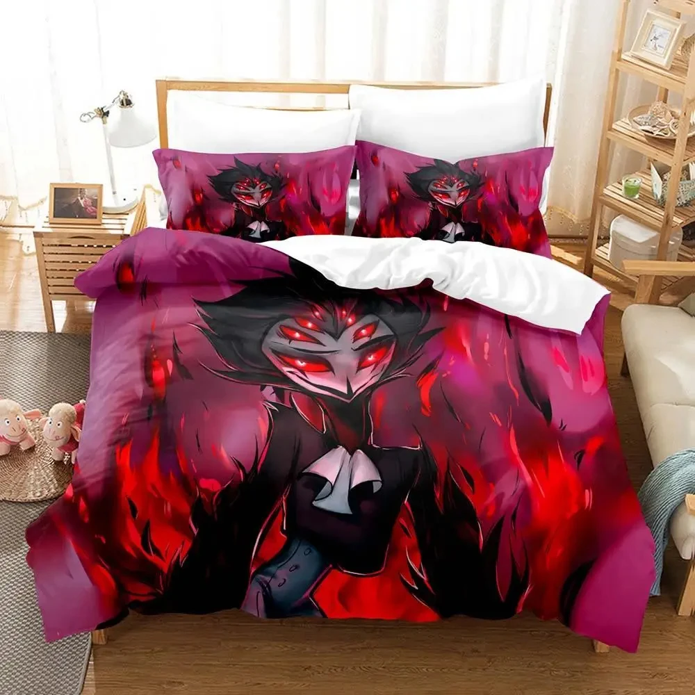 Juego de cama de Anime Stolas Helluva Hazbin Hoteles Boss, funda