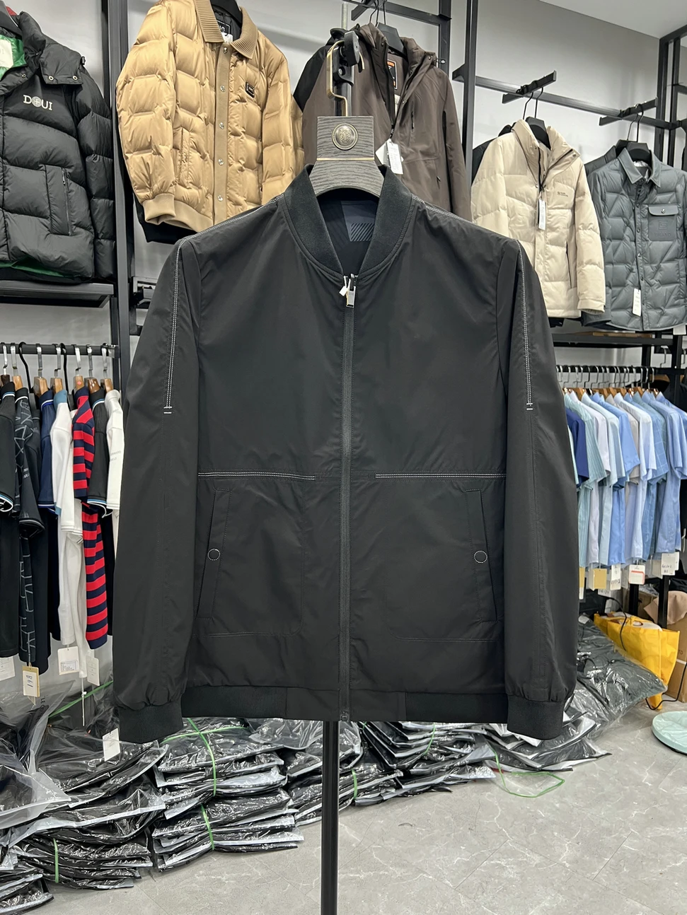 

Мужская демисезонная куртка-бомбер с двусторонним использованием, повседневная, для дома, на молнии