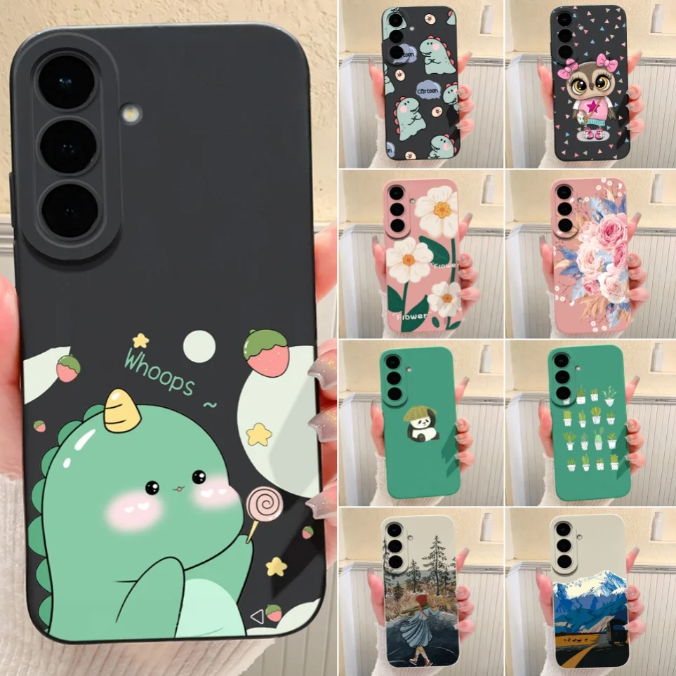 Cute Dinosaur Phone Cases For Samsung Galaxy S26 Fe Collision Avoidance Casing For GalaxyS26 Fe Coque S26Fe 5G Back Cover Funda