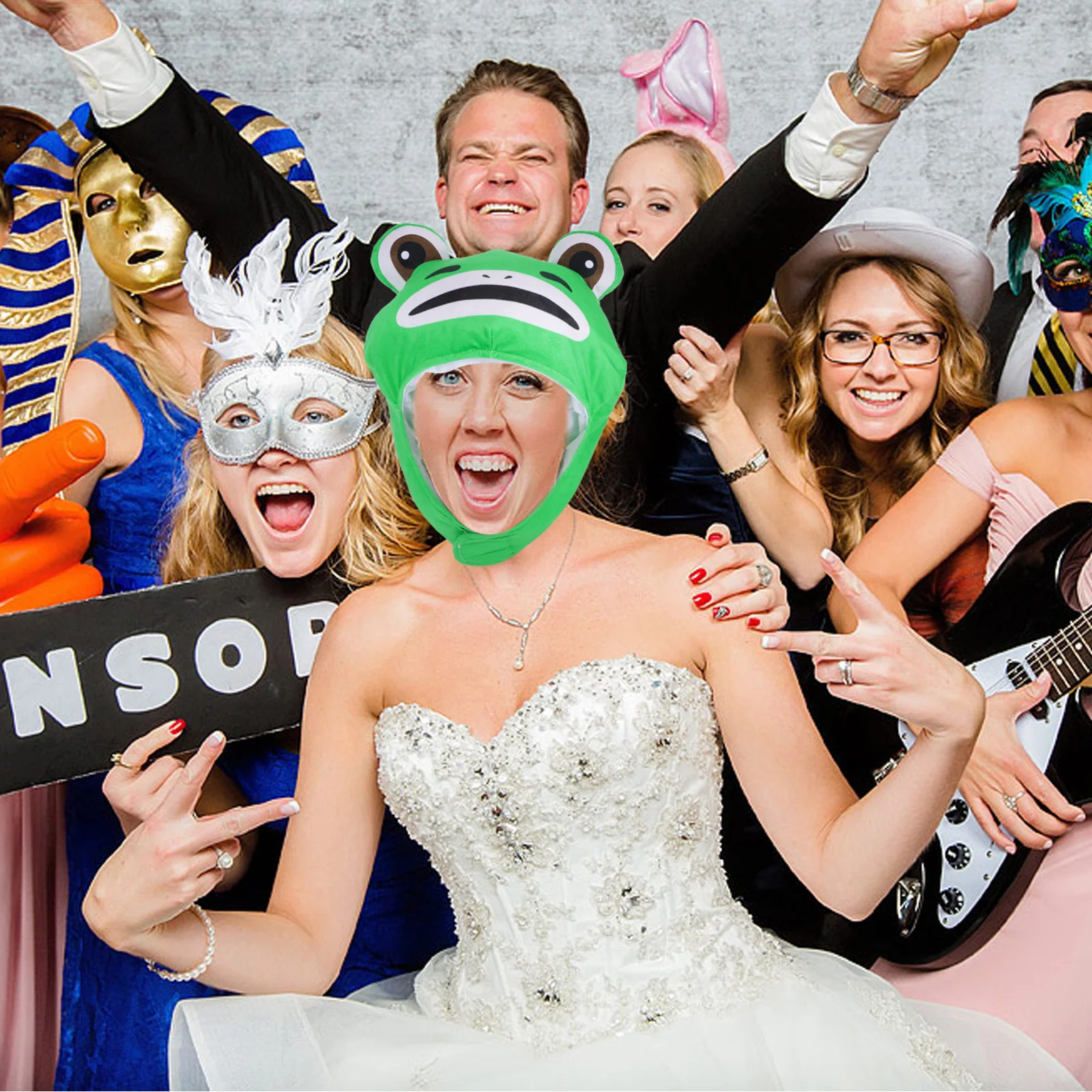 Cute Cartoon Frog Head Hat Adjustable Size for Adults Photography Performance Funny Dress Up Frog Costume