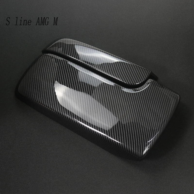 For Mercedes Benz S Class W220 1998-2005 Car Sticker Stowing Tidying Armrest Box Panel Carbon fiber Cover Interior Accessories