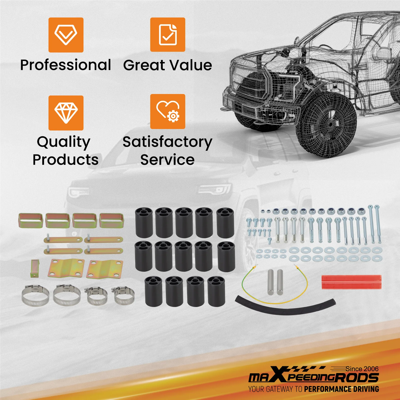 طقم رفع الجسم 3 بوصة لسيارة تويوتا تاكوما TRD/Prerunner 2WD/4WD 1995-1999 #4