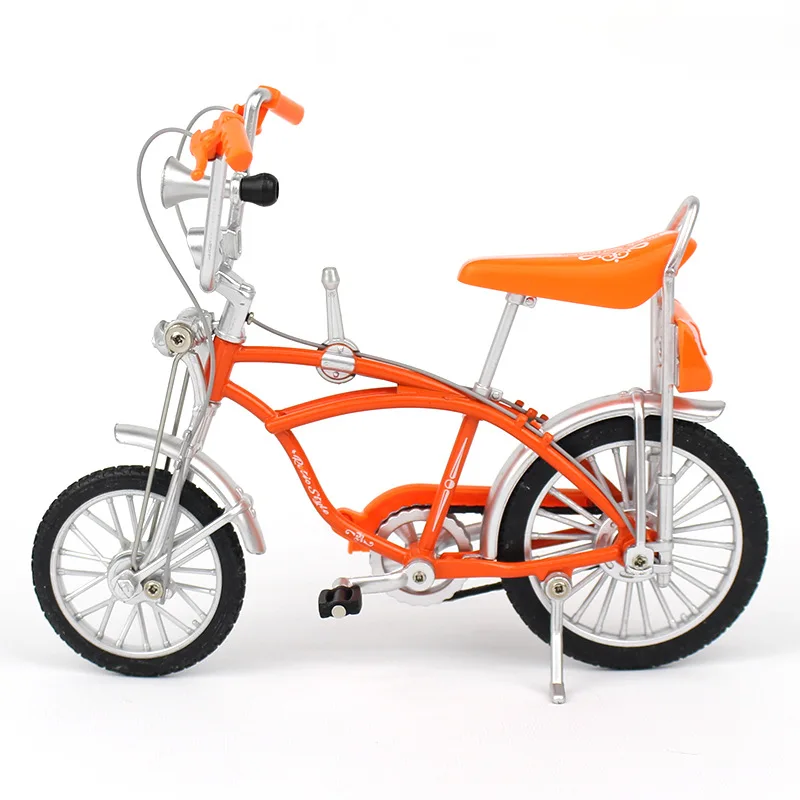 1:10 New Model Mini Alloy Bicycle Diecast Orange Fashion Metal Bike Simulation Finger Mountain Bikes Collection Gifts Toys Boys