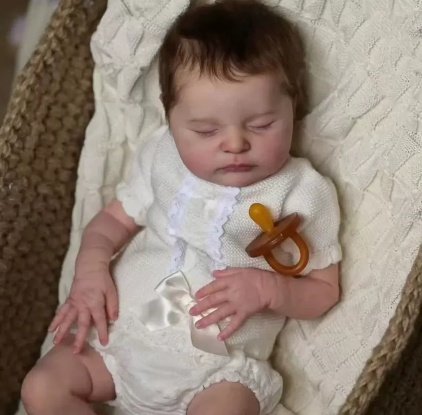 

18 Inches Finished Reborn Baby Doll Toy Silicone Laura Realistic Lifelike Adorable Newborn Girl Best Birthday Christmas Gift Toy