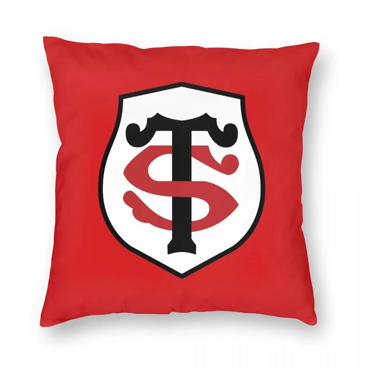 The Stade Toulousain Square Pillowcase Polyester Linen  Printed Zip Decor Pillow Case Sofa Cushion Cover