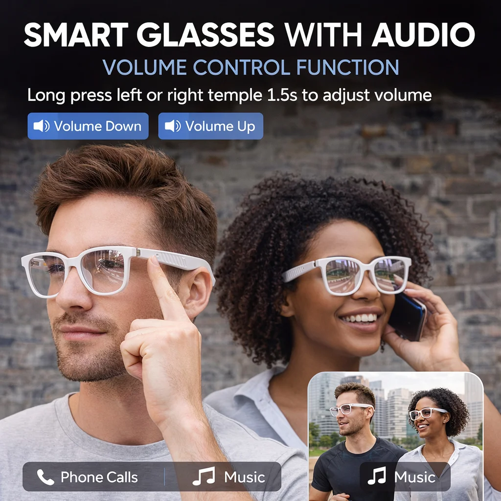 SENBONO 2026 AI Translation Smart Audio Glasses feor Men 100+ Languages Translator Bluetooth Call Music Play Sunglasses for Men image 3