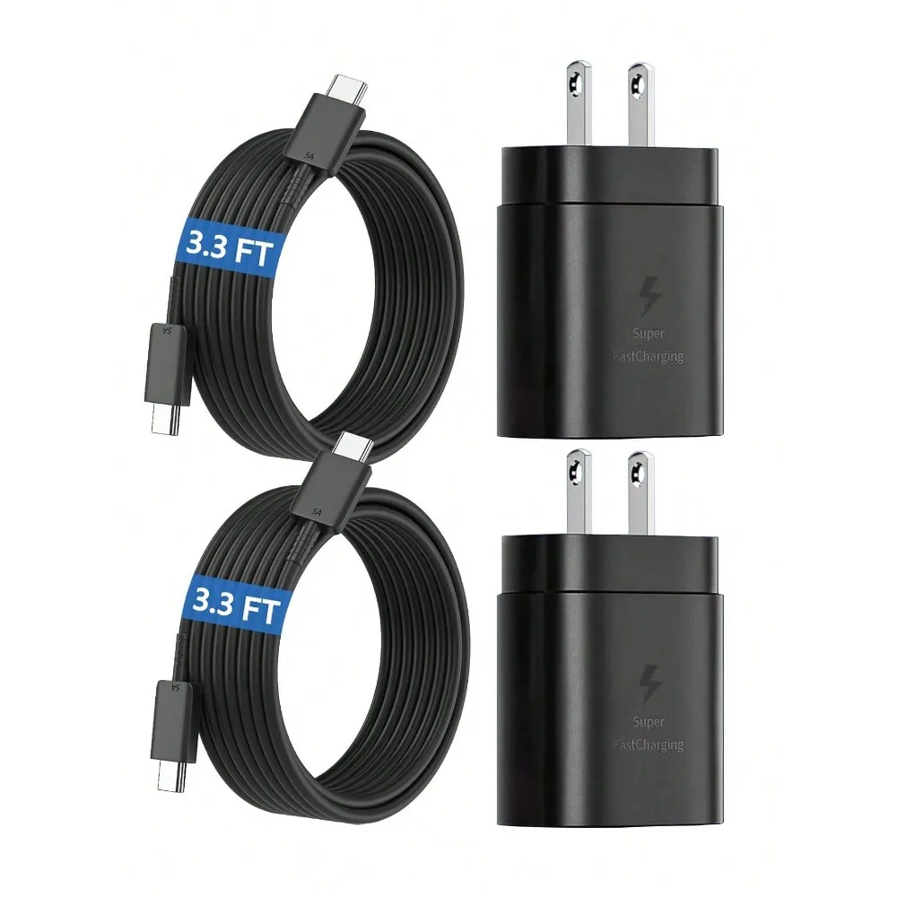 

25W C-type charger fast charging - 2-piece USB C charger block Android mobile phone wall charger with 3.3-foot C-type to C-type