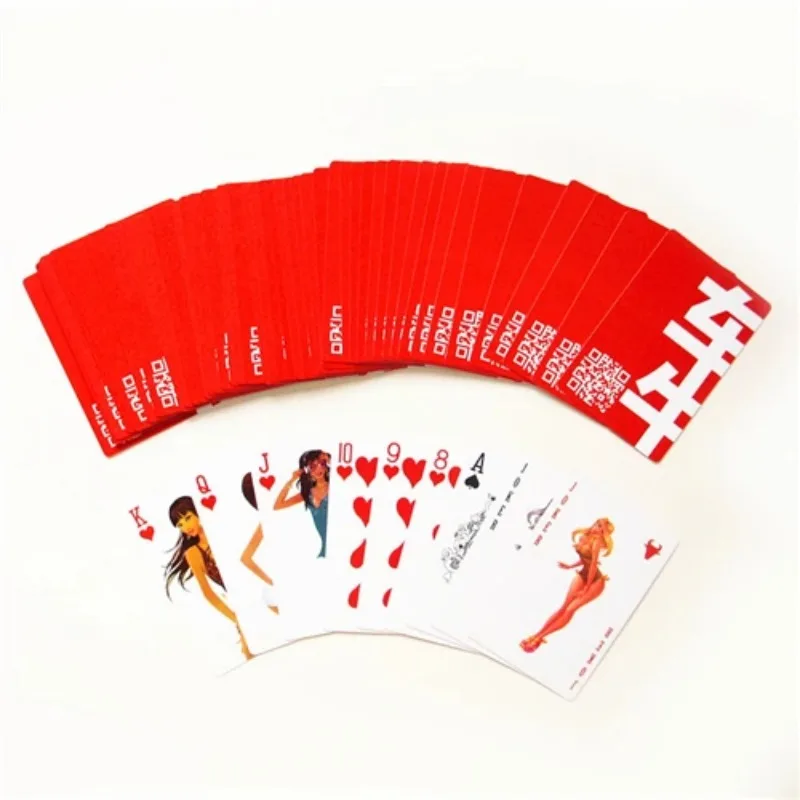 plastic pvc poker sets pretty lady red color waterproof playing cards high quality present pokers