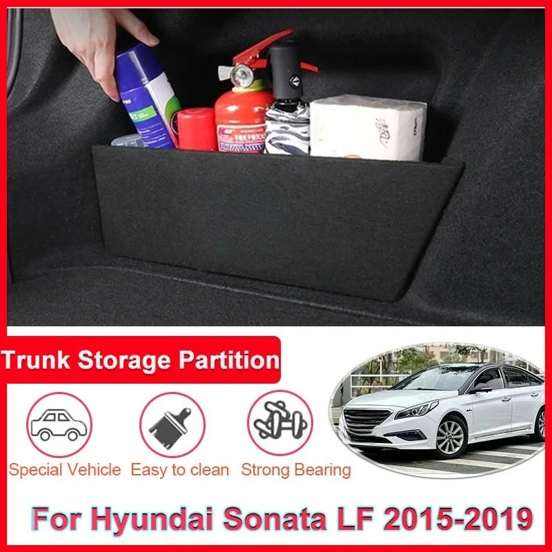 

Car Trunk Storage Partition Box Side Storage Auto Parts Interior Tools Rear Sorting Tidying For Hyundai Sonata LF 2015-2019 2018