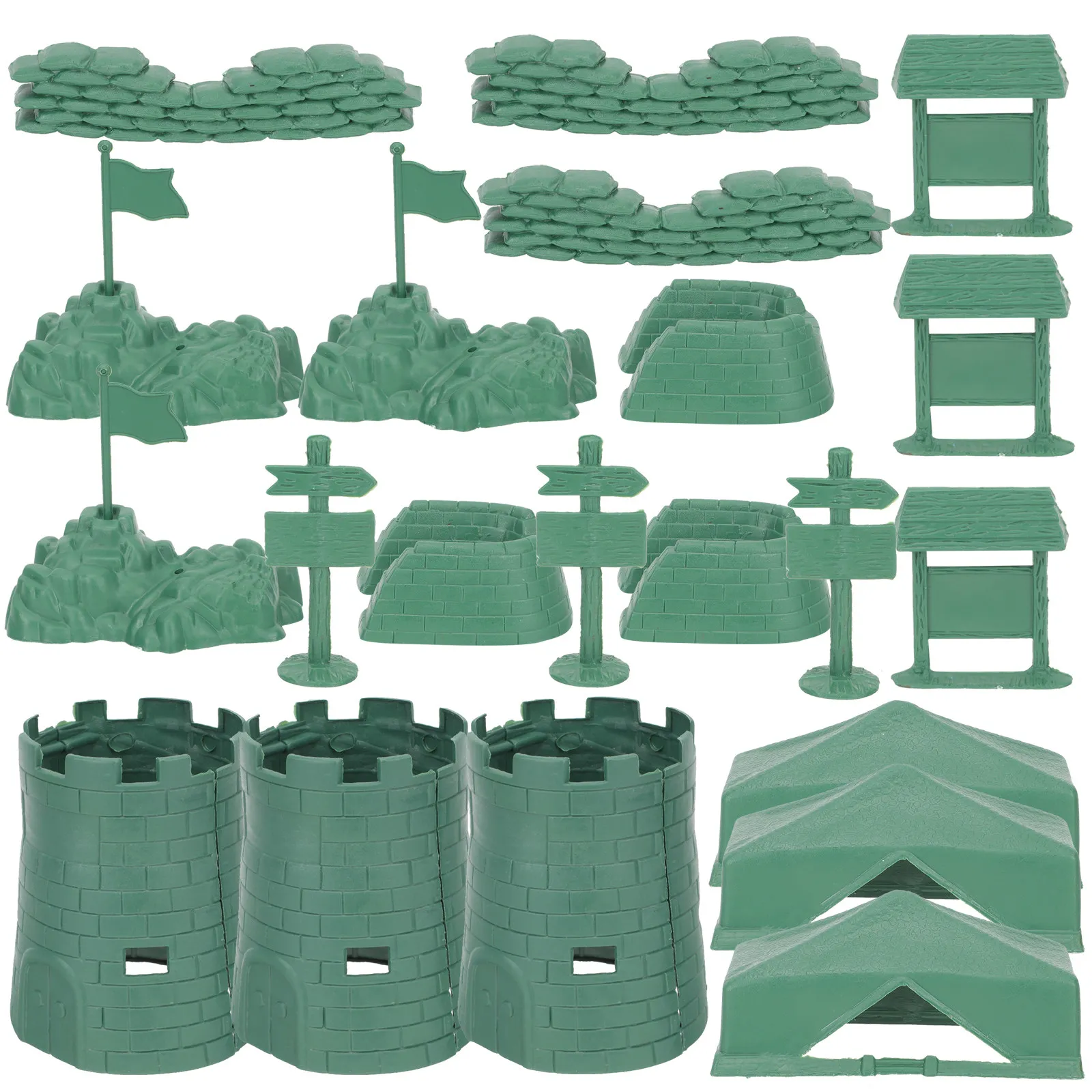 

3Sets Sand Table Decor Plastic Miniature Set for Kids Ages 4-8 Sandbox Landscaping DIY Battle Scene