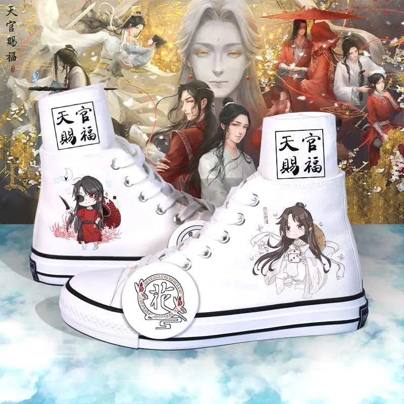 Tian Guan Ci Fu Canvas Shoes Hua Cheng Xie Lian Cosplay Women Men Student Ankle Boots Sneakers Couple High Top Sport Shoes