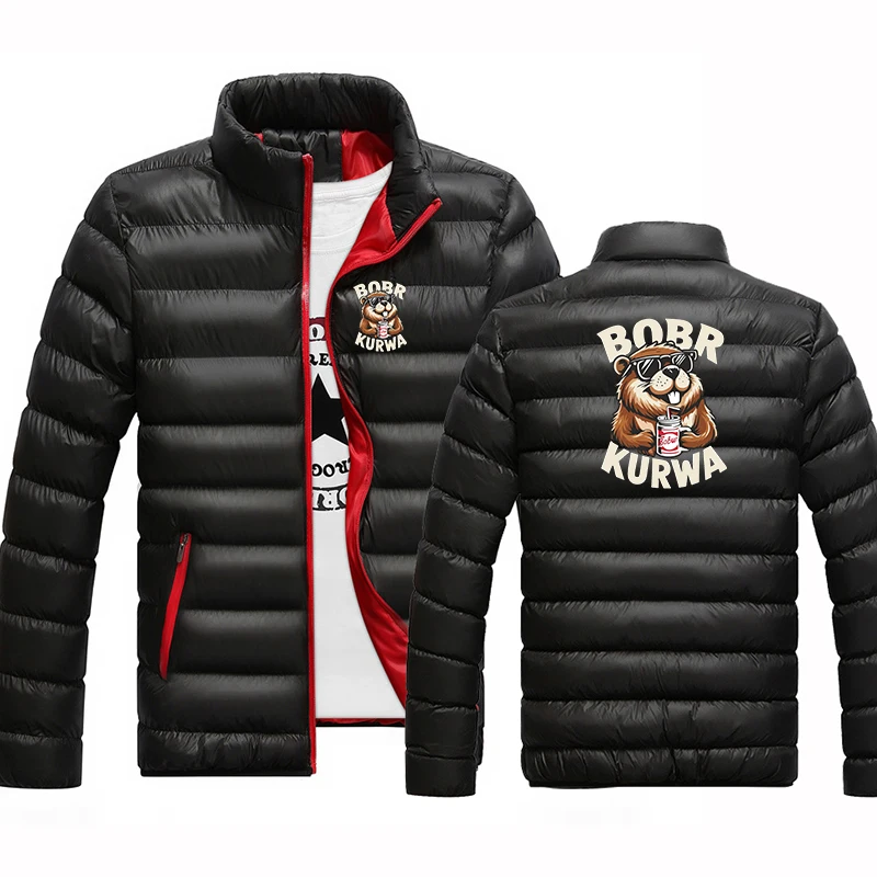 Bober Kurwa Men's Autumn Winter Cotton Thermal Hoodie Warmth Resistant Mountaineering Jacket Multi Functional