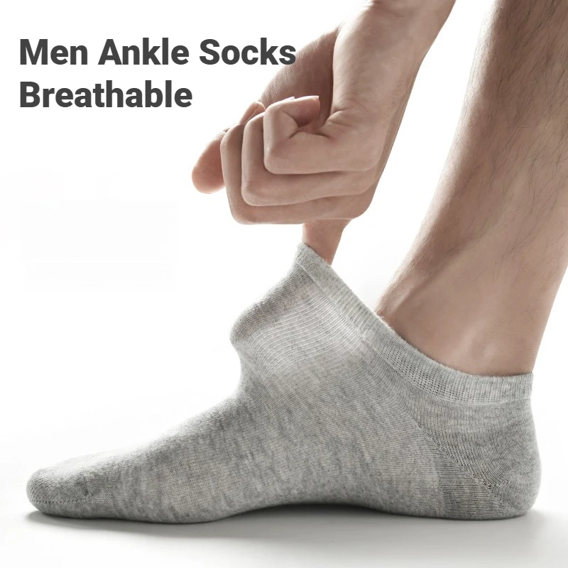 Men No Show Boat Socks Summer Thin Breathable Socks High Quality Black Short Socks For Students Daily Wear