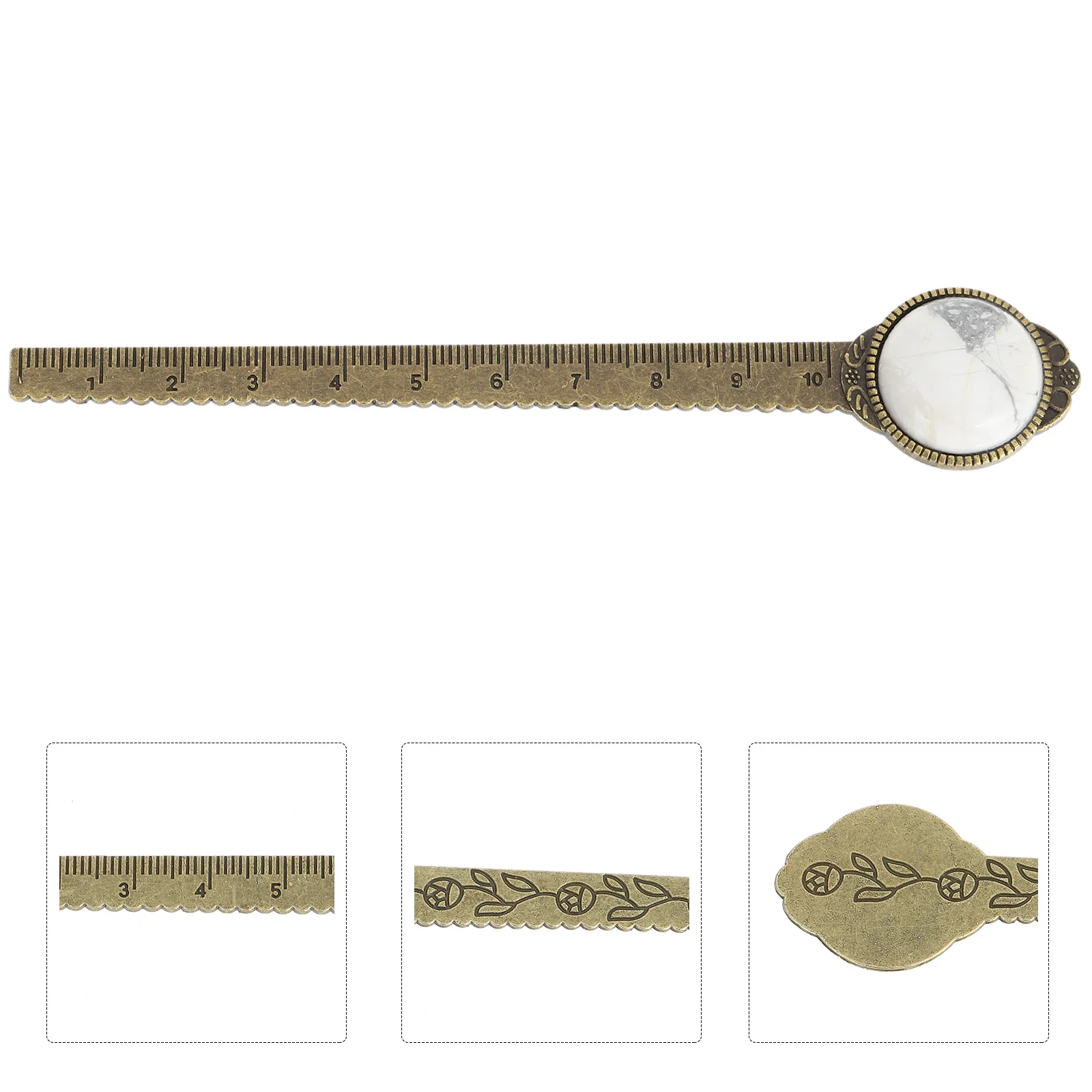 

Citrine Gemstone Bookmark Zinc Alloy Ruler Book Marker Reading Tool for Students Office Library Zinc Alloy Book Mark