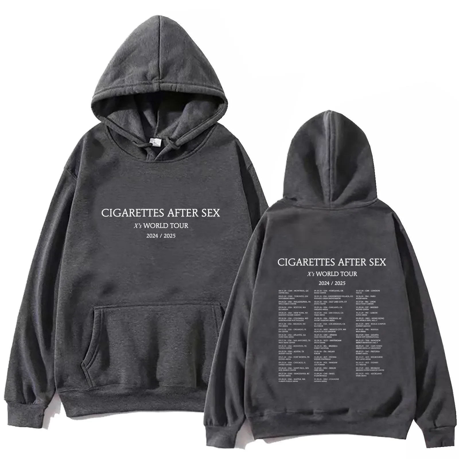 Cigarettes After Sex X\'s World Tour 2024/2025 Unisex Music Fans Gift Long Sleeve Spring and Summer V-neck Hoodie Printing Casual