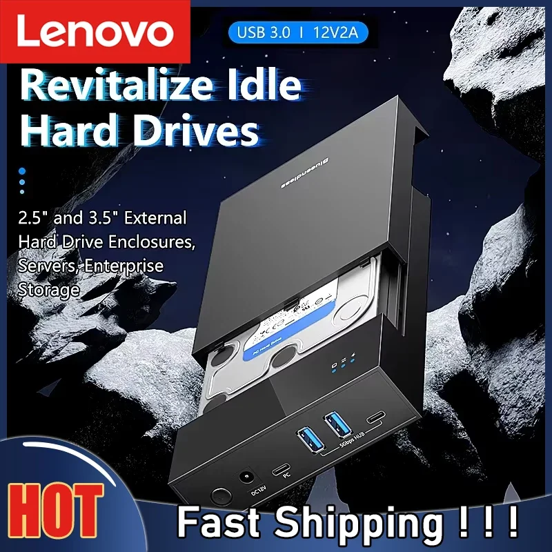 Lenovo 2.5/3. 5 HDD/SSD Enclosure with USB3.0 HUB support 18