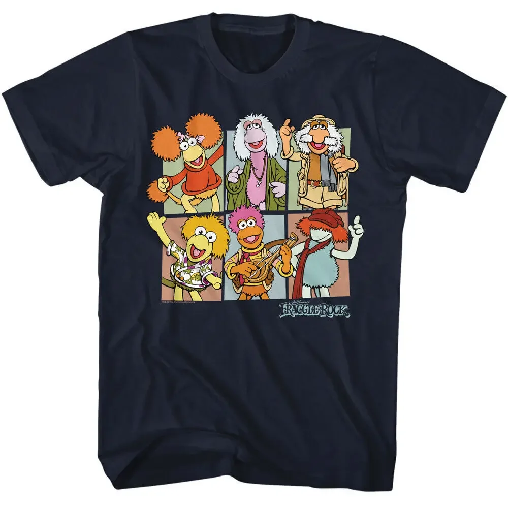 Fraggle Rock 80's Group Photo Blocks Jim Henson Puppeteer Men's T ShirtAnime pattern unisex summer brand