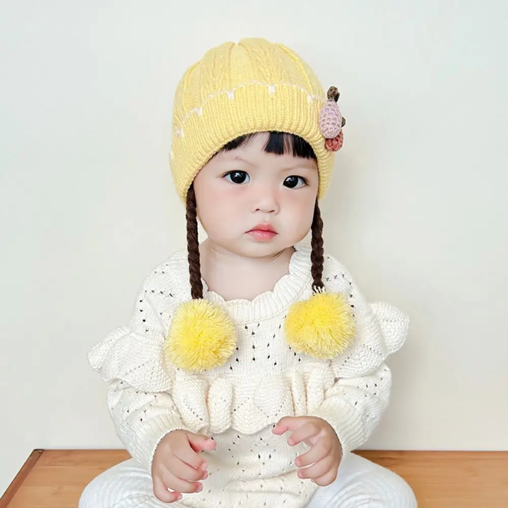 Chapeau tricoté chaud de dessin animé, casquette de Protection d'oreille douce et coupe-vent, chapeaux de perruque respirants