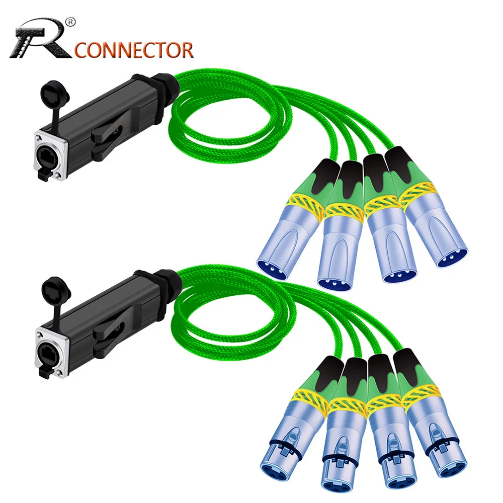 

Аудио 4-канальный 3-контактный многосетевой прерыватель-приемник XLR кабель-удлинитель к RJ45 преобразователь для сценической записи Студийный микрофон/микшер