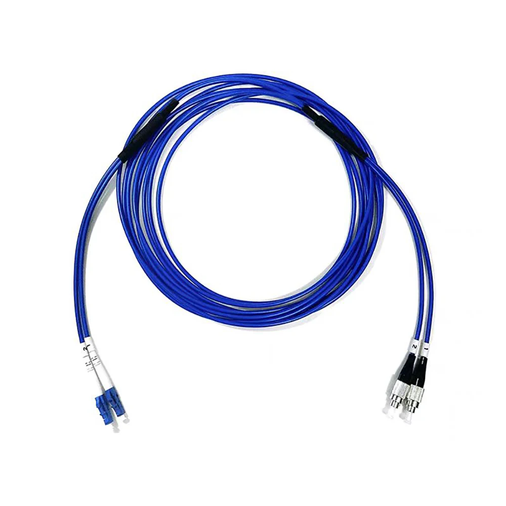 Cable de fibra óptica para Poatch, Cable de acero, con parches armados, modo único, doble núcleo, LC/UPC-FC/UPC, 3,0mm, 5M, evita que las ratas brillen