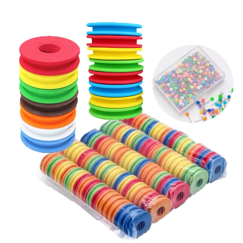 100Pcs Fishing Line Storage Fishing Foam Spools Winding Board Fishing Line Spool with Lead Slot Fishing Accessories Random Color