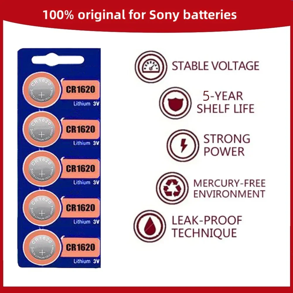 Original For SONY 2-50pcs CR1620 Button Battery For Watch Car Remote Control Calculator Scales Shavers DL1620 BR1620 Coin Cells