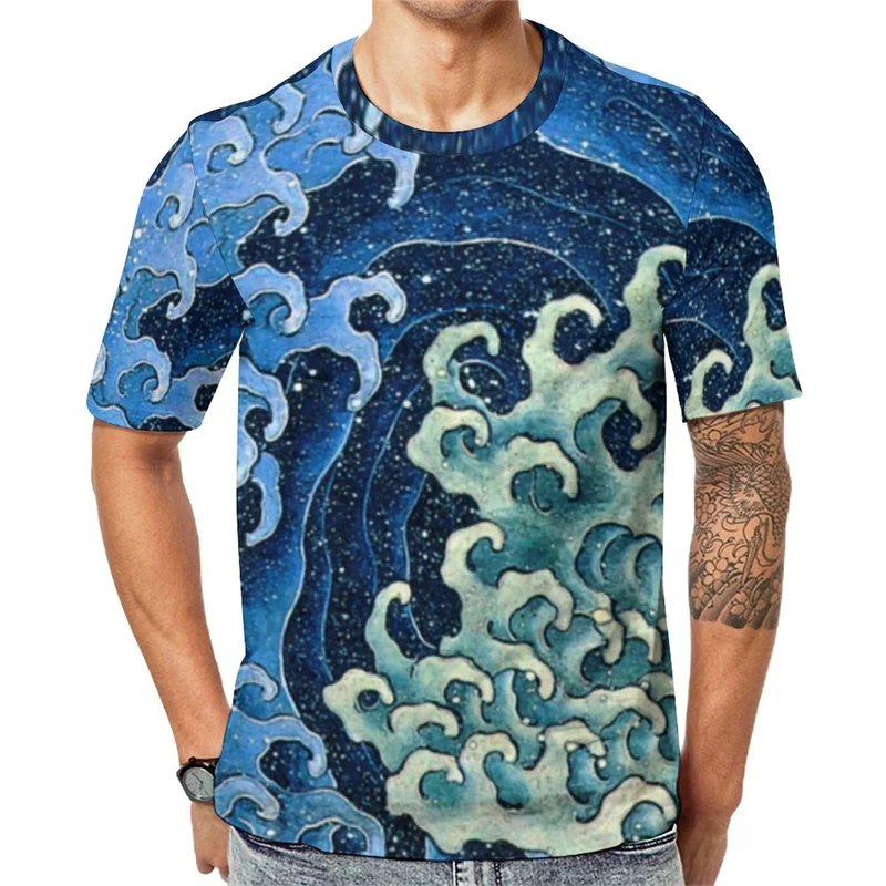 Boat 3d Printing Men's T-shirt Fashion Summer Crew Neck Short Sleeve Casual Loose Tee Shirts Daily Men Women Tees Tops Clothing