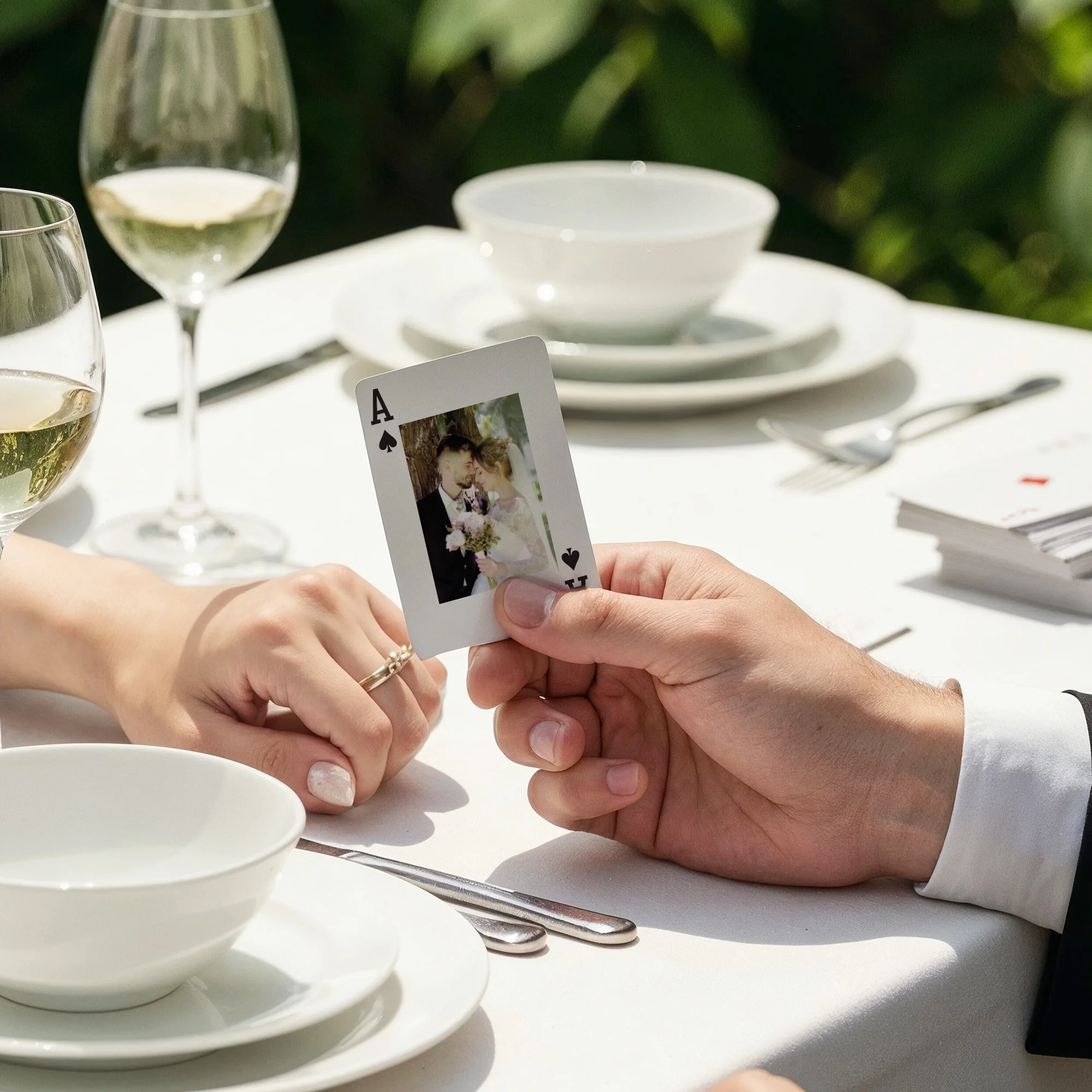 Benutzerdefinierte Spielkarten mit Foto, personalisierte Spielkarten mit doppelseitiger Anpassung, ein Deck von Spielkarten für die Hochzeit – Detail 5