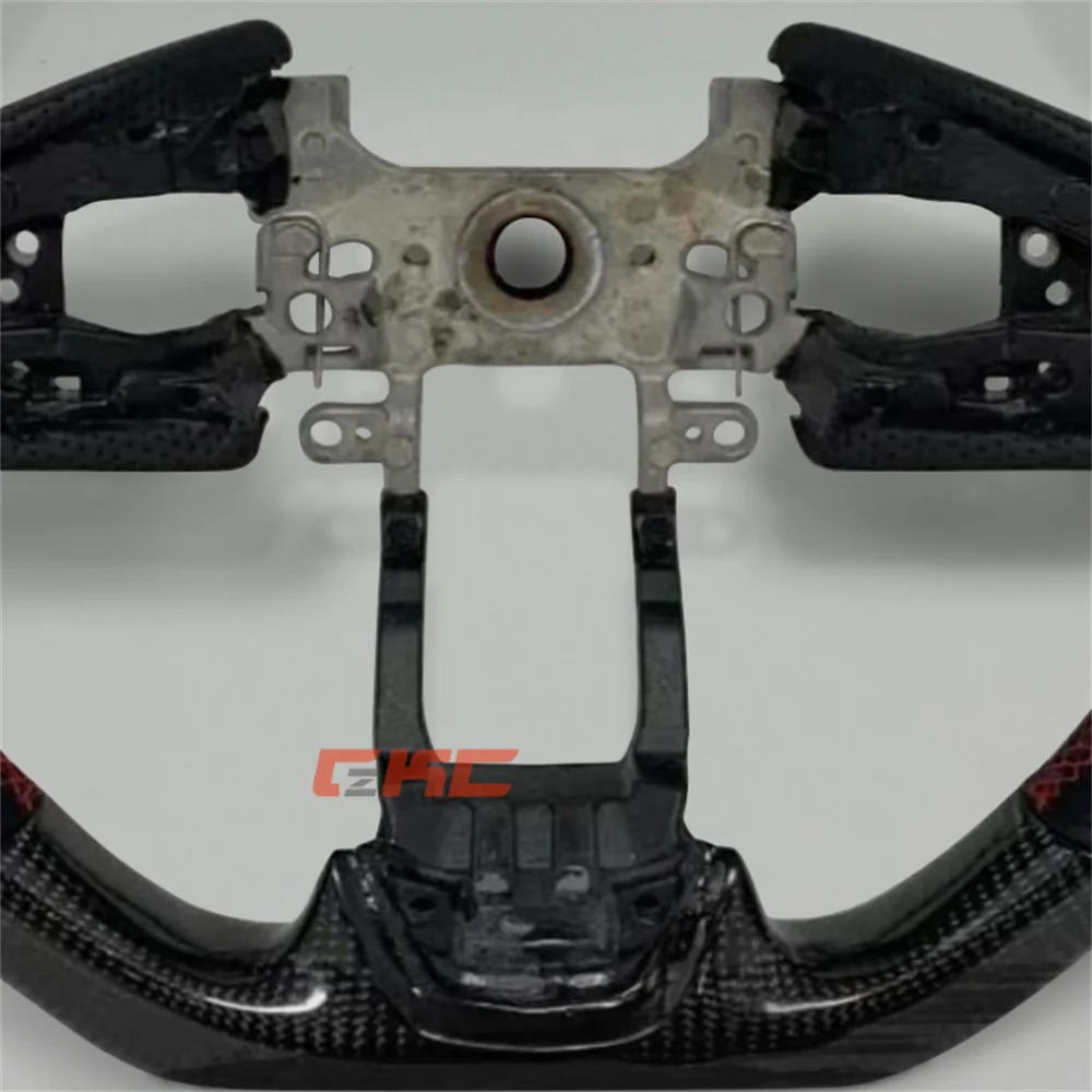 Customized black Carbon Fiber Leather red strip Steering Wheel for 2017 2018 2019 2020 2021 Honda Civic