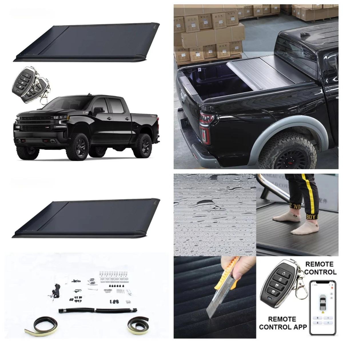 

STLF Heavy Duty Aluminium Electric Roller Shutter Lid Auto Retractable Pickup Truck Bed Tonneau Cover Roll For Chevrolets