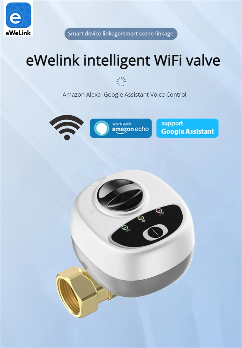 Smart WiFi Water Valve Gas Shutoff for DN15/DN20/DN25 APP Wireless Control Timer Alarm Automation Linkage Valve