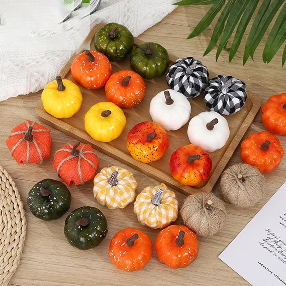 

12Pcs 6cm Foam White Pumpkins Artificial Mini Fall Pumpkins Photography Halloween Party For Decoration