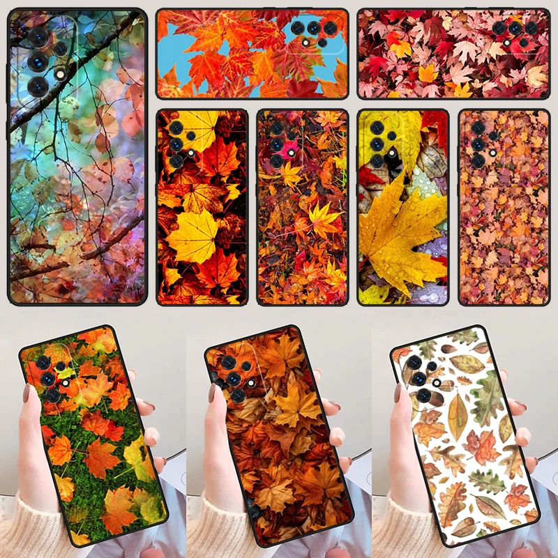 Beautiful Fall Leaves For Samsung Galaxy A52 A72 A73 A20e A21S A50 A70 A11 A12 A42 A31 A40 A51 A71 A32 A80 A91 Phone Case Cover