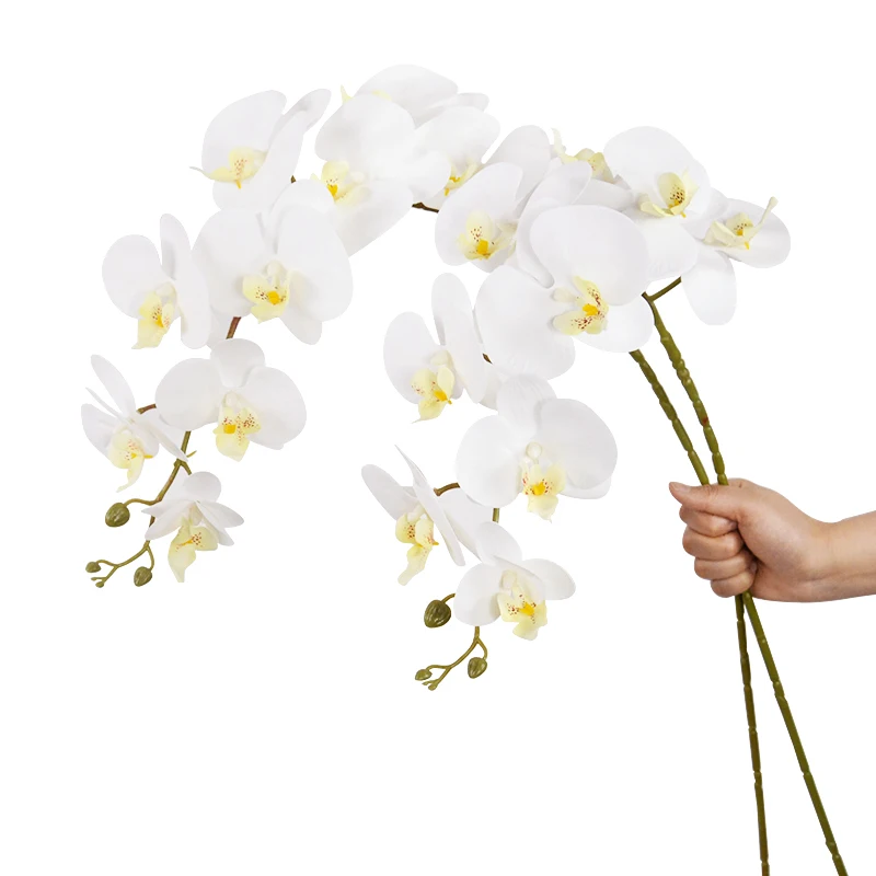 9Heads 100cm Artificial Butterfly Orchid Flowers Real Touch Moth Orchids Fake Flower for Wedding Festival Party Home Decoration