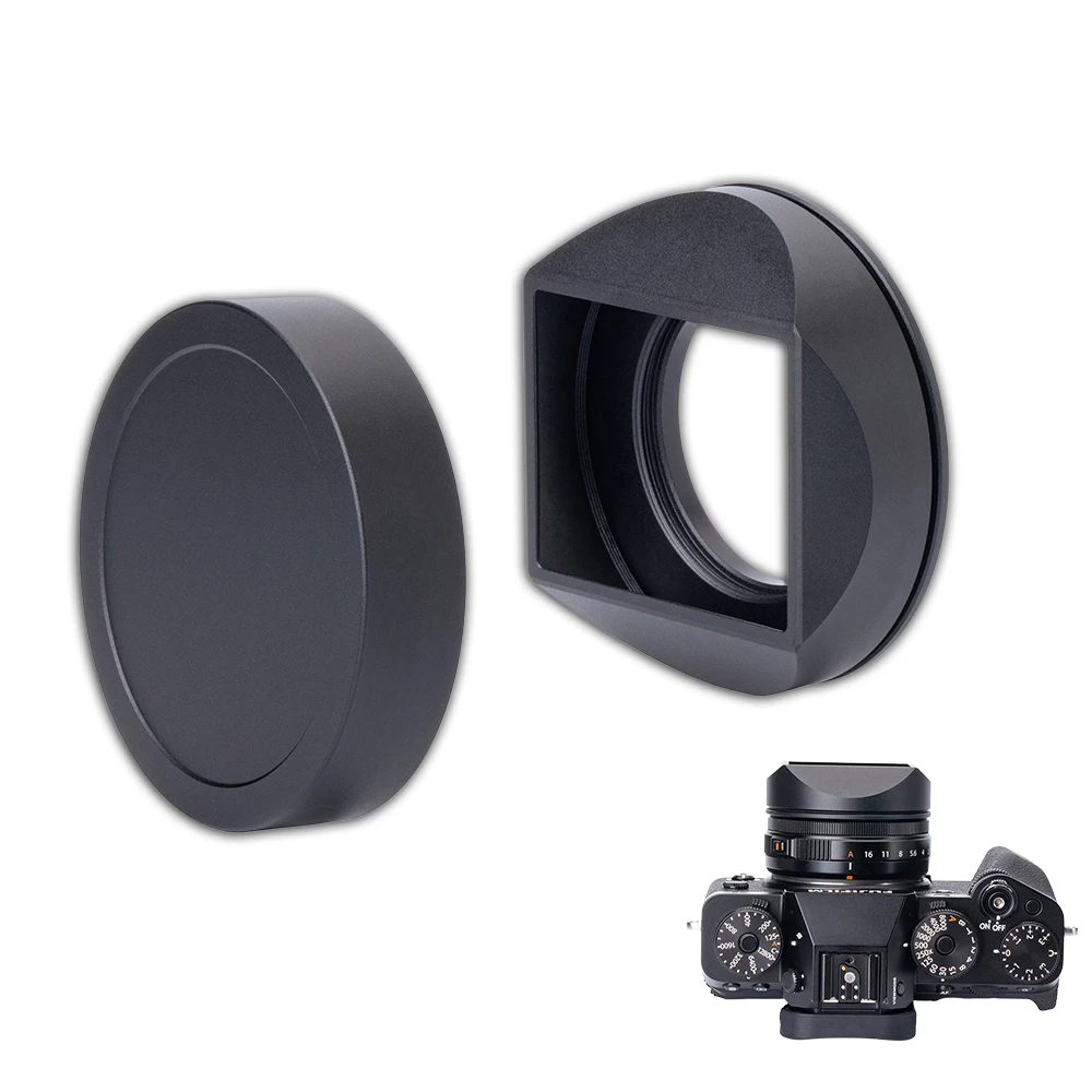 XE5 XF23mmF2.8 Lens Hood Shade with 39mm Adapter Ring for Fujifilm Fuji XF23mmF2.8 R WR XF27mmF2.8 II Metal Lens Shade