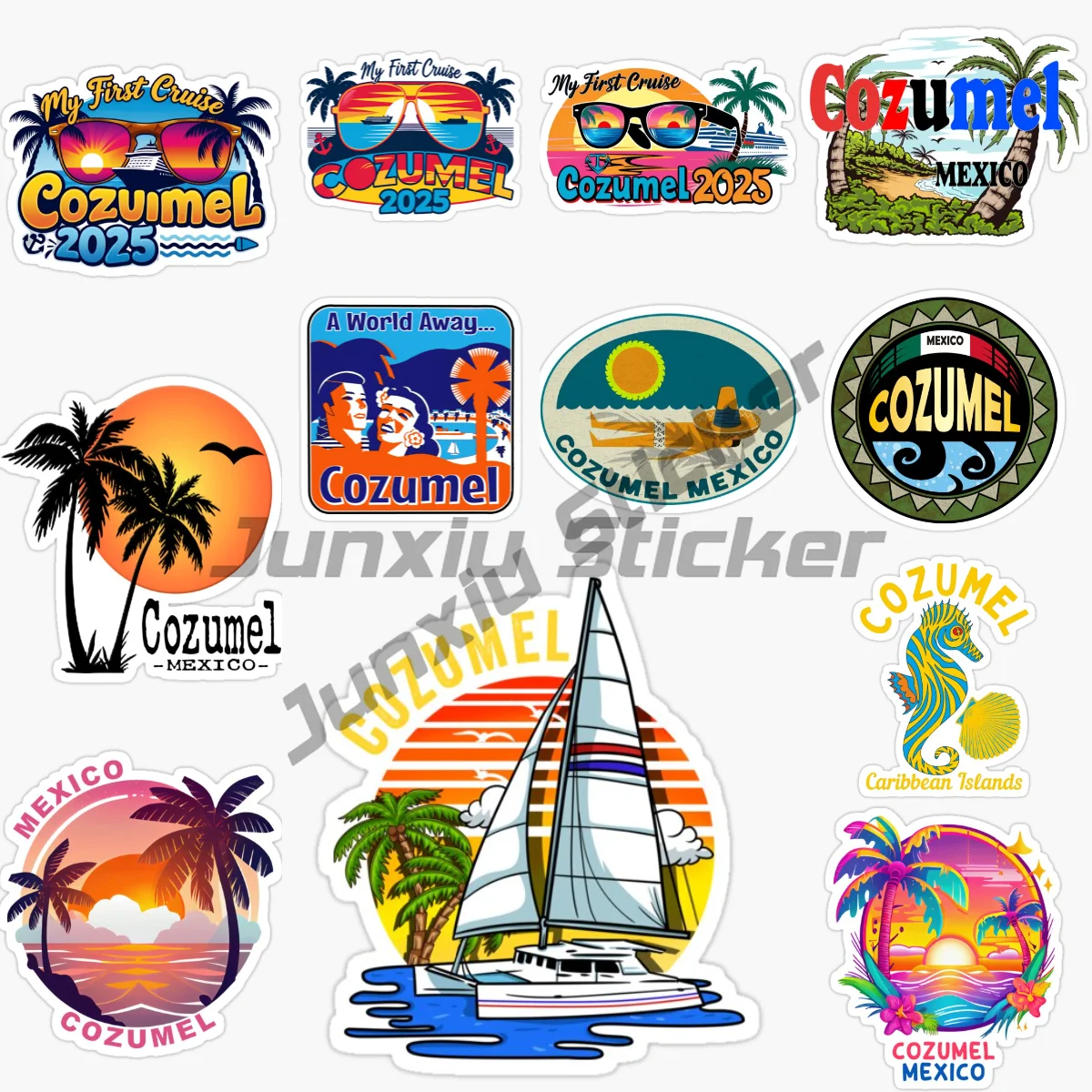 

COZUMEL Diving in Mexico Travel Sticker Vinyl Motorcycle Car Stickers Accessories Luggage Decoration Creative Waterproof Decal