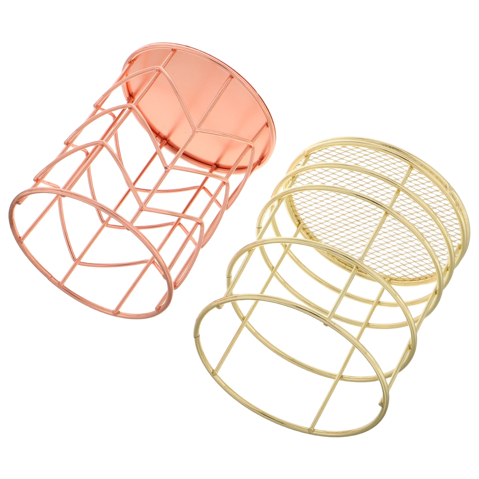 

2Pcs Rustic Iron Pen Cup Multifunctional Desktop Organizer Pencil Holder for Makeup Brushes Stationery Metal Storage