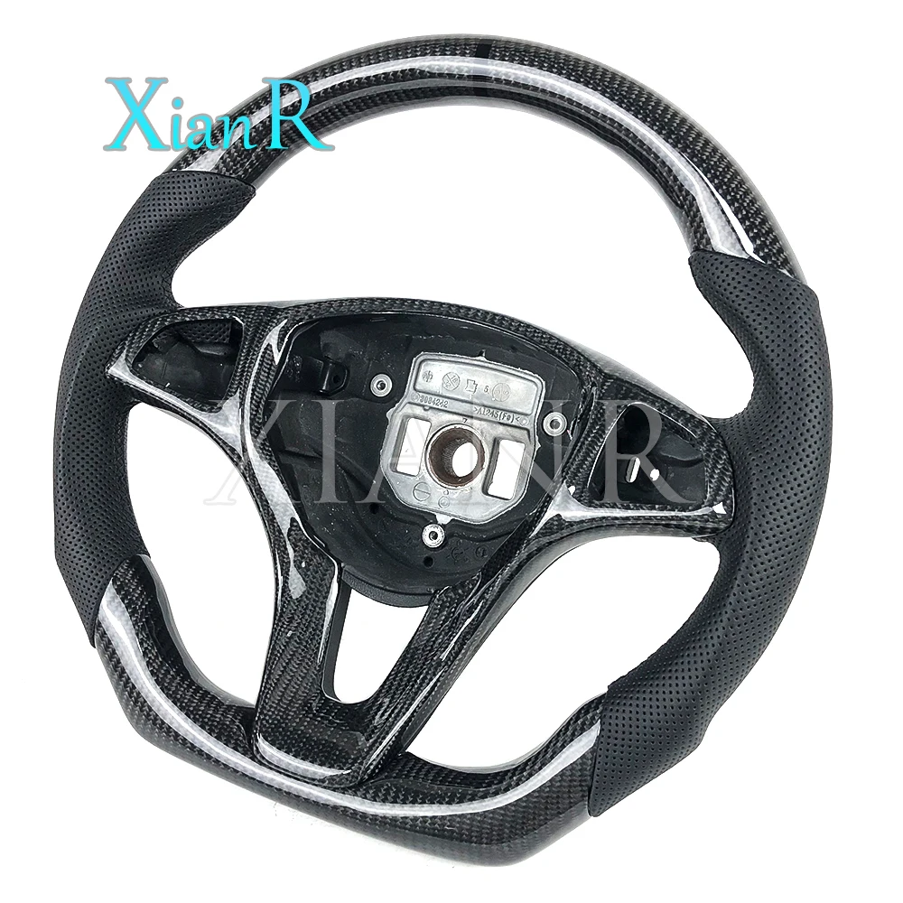 Cars Accessories For Mercedes-Benz C200 W205 C260 C200L C260L C300 CLA Customized Carbon Fiber Perforated Leather Steering Wheel